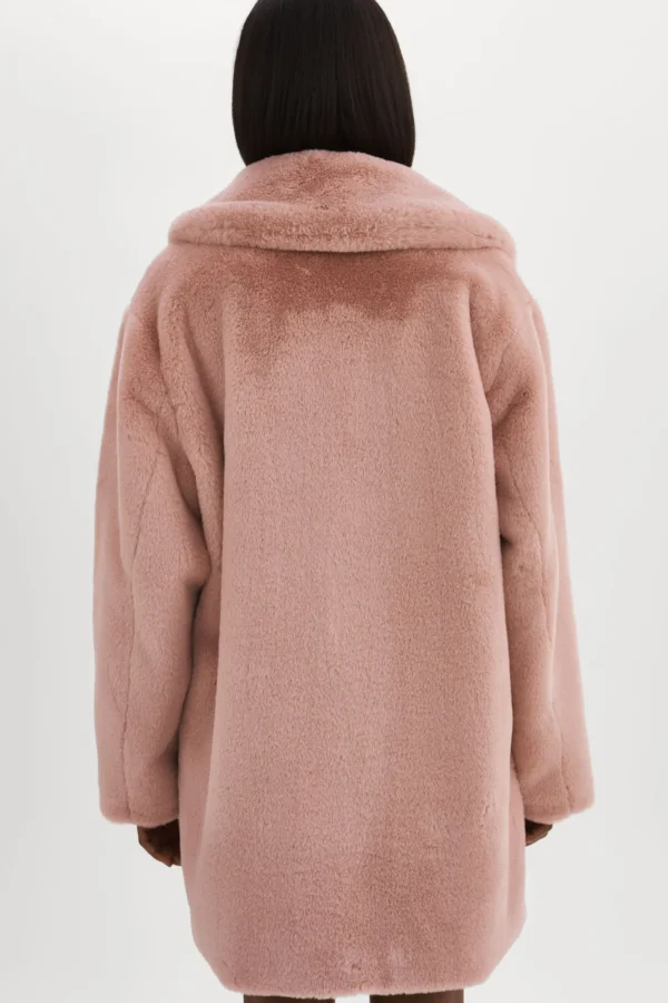 LAMARQUE Coats&Jackets | LINNEA | Faux Fur Coat Smoky Pink