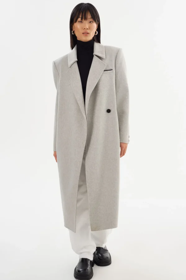LAMARQUE Coats&Jackets | LORELEI | Double Face Wool Coat Light Grey