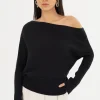 LAMARQUE Tops | LORRAINE | Knit Off Shoulder Top Black