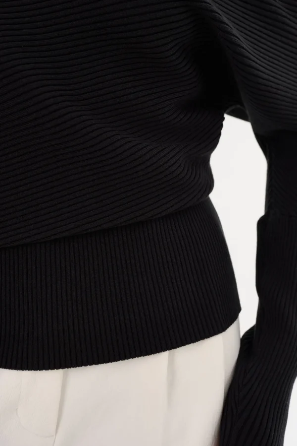 LAMARQUE Tops | LORRAINE | Knit Off Shoulder Top Black