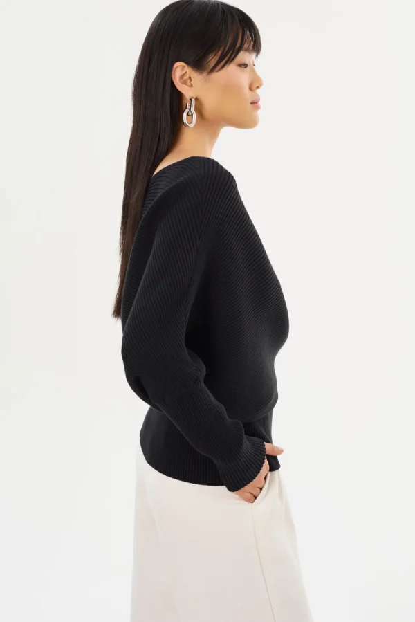 LAMARQUE Tops | LORRAINE | Knit Off Shoulder Top Black