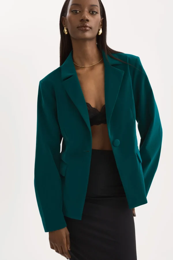 LAMARQUE Coats&Jackets | LOTTIE | Faux Leather Blazer Dark Jade