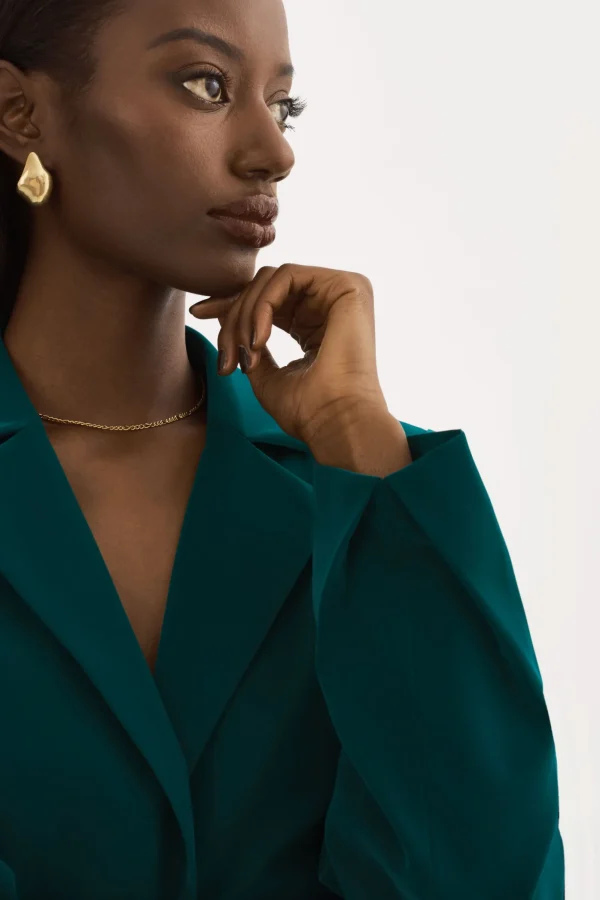 LAMARQUE Coats&Jackets | LOTTIE | Faux Leather Blazer Dark Jade