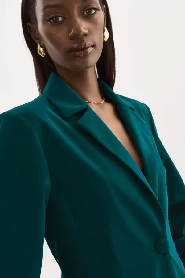 LAMARQUE Coats&Jackets | LOTTIE | Faux Leather Blazer Dark Jade