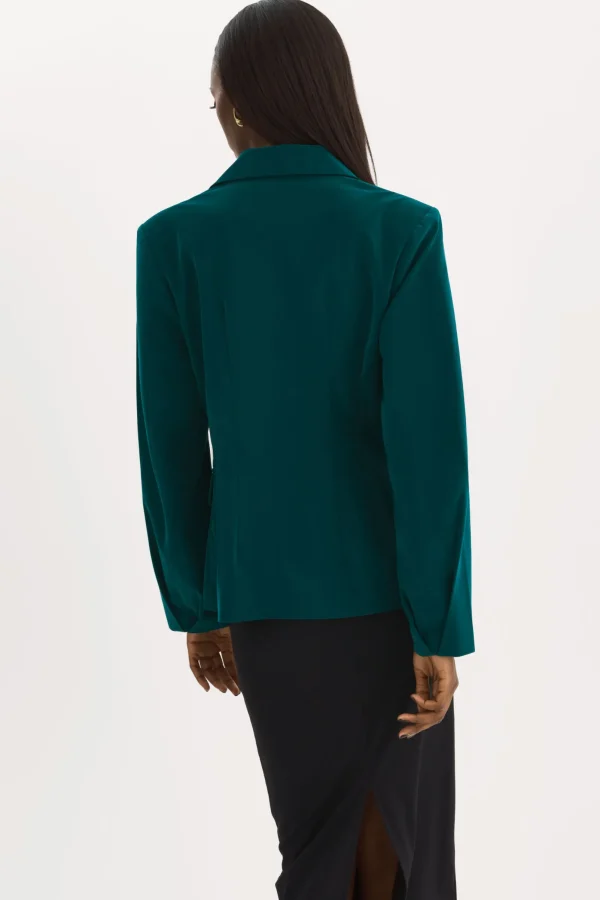 LAMARQUE Coats&Jackets | LOTTIE | Faux Leather Blazer Dark Jade
