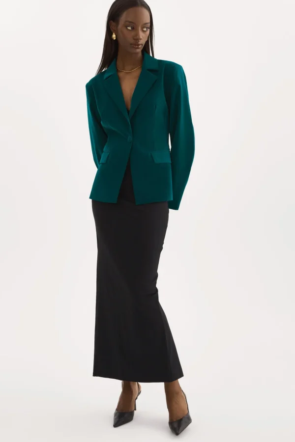 LAMARQUE Coats&Jackets | LOTTIE | Faux Leather Blazer Dark Jade