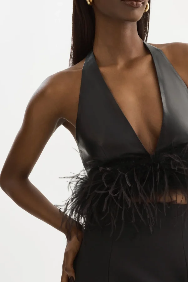 LAMARQUE Tops | LUV | Leather Top Black