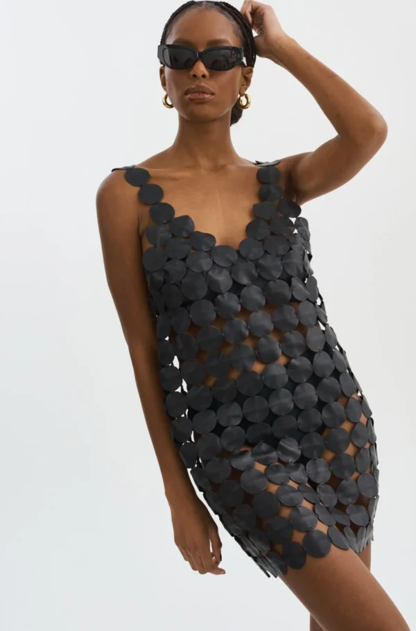 LAMARQUE Dresses | MALIA | Multi Circle Mini Dress Black