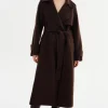 LAMARQUE Coats&Jackets | MARGARET | Wool Trench Coat Dark Brown
