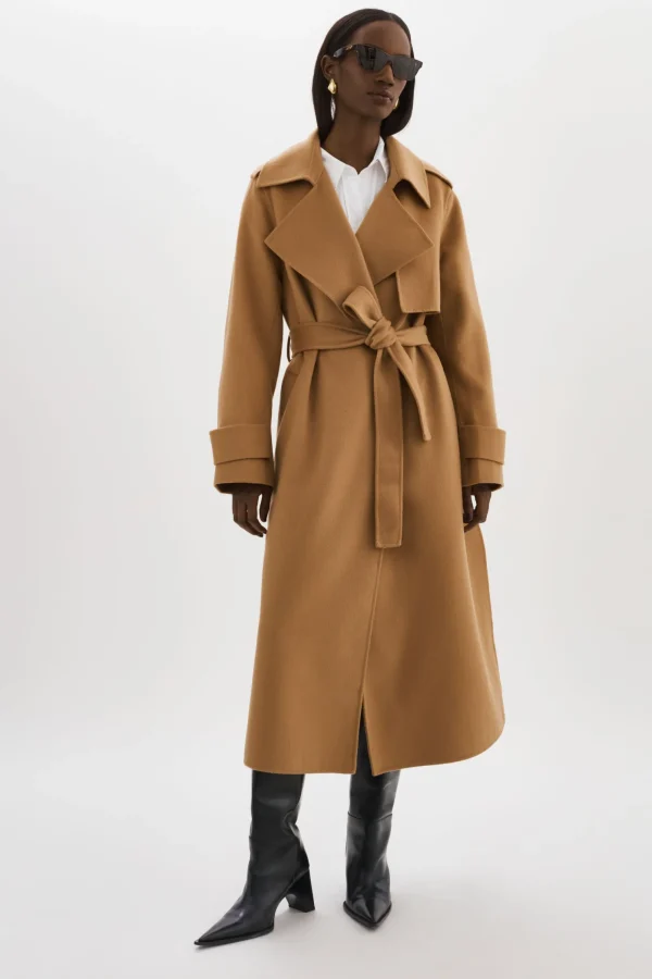 LAMARQUE Coats&Jackets | MARGARET | Wool Trench Coat Camel