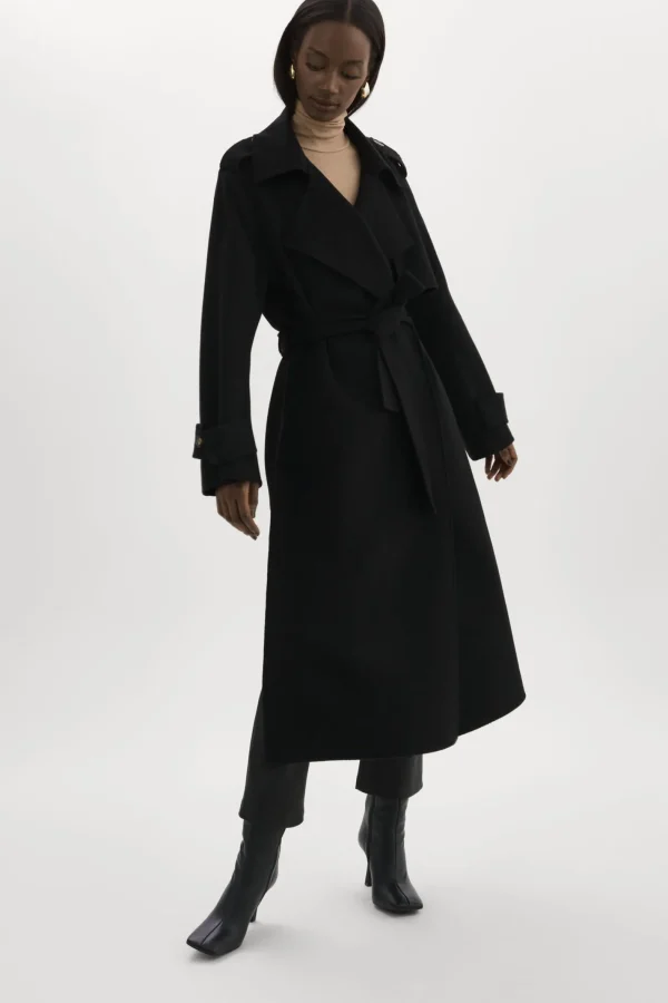 LAMARQUE Coats&Jackets | MARGARET | Wool Trench Coat Black