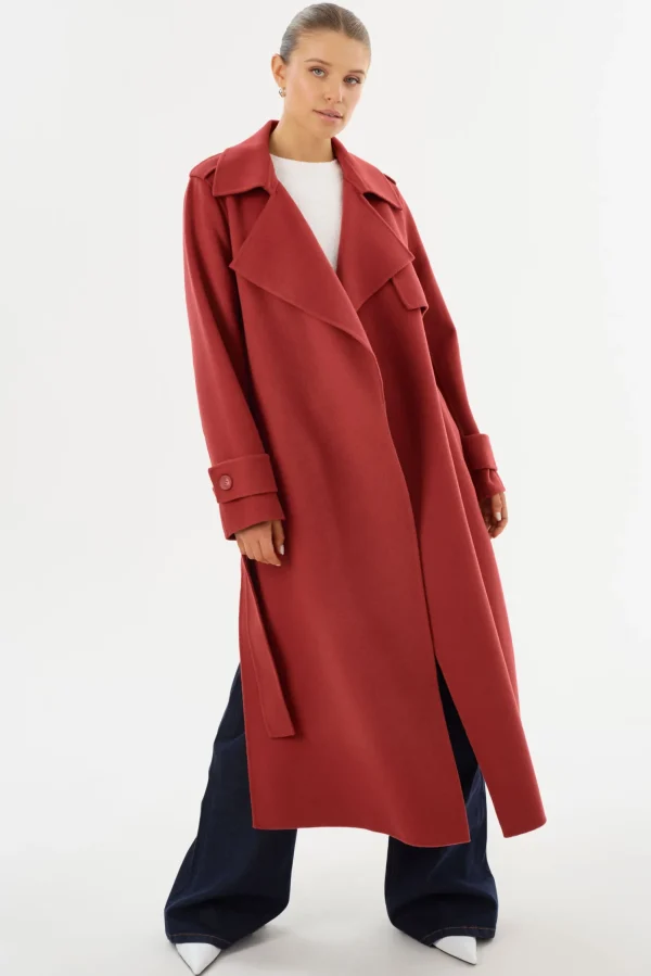 LAMARQUE Coats&Jackets | MARGARET | Wool Trench Coat Rosewood