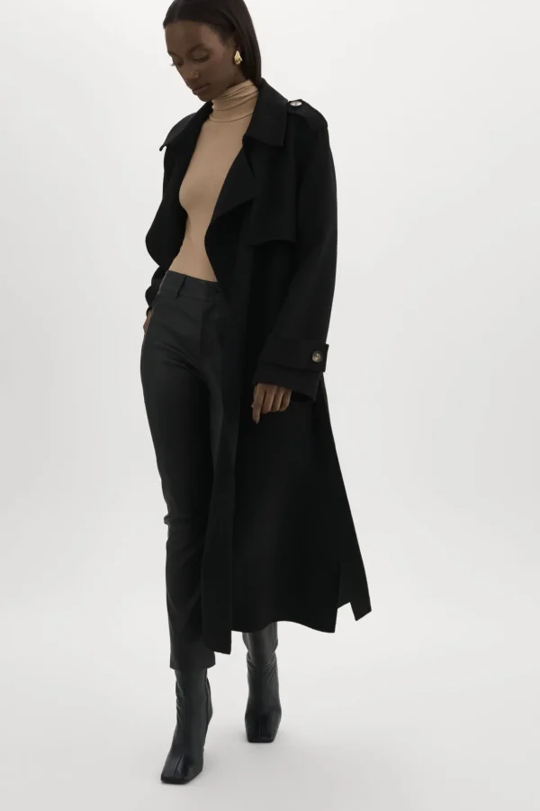 LAMARQUE Coats&Jackets | MARGARET | Wool Trench Coat Black