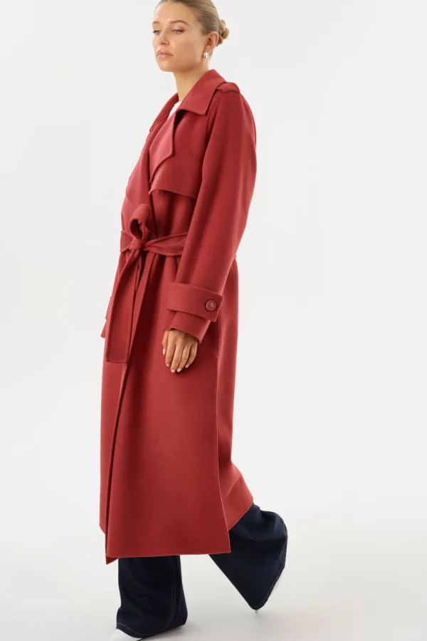 LAMARQUE Coats&Jackets | MARGARET | Wool Trench Coat Rosewood