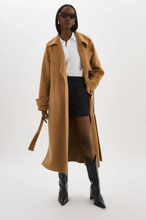 LAMARQUE Coats&Jackets | MARGARET | Wool Trench Coat Camel