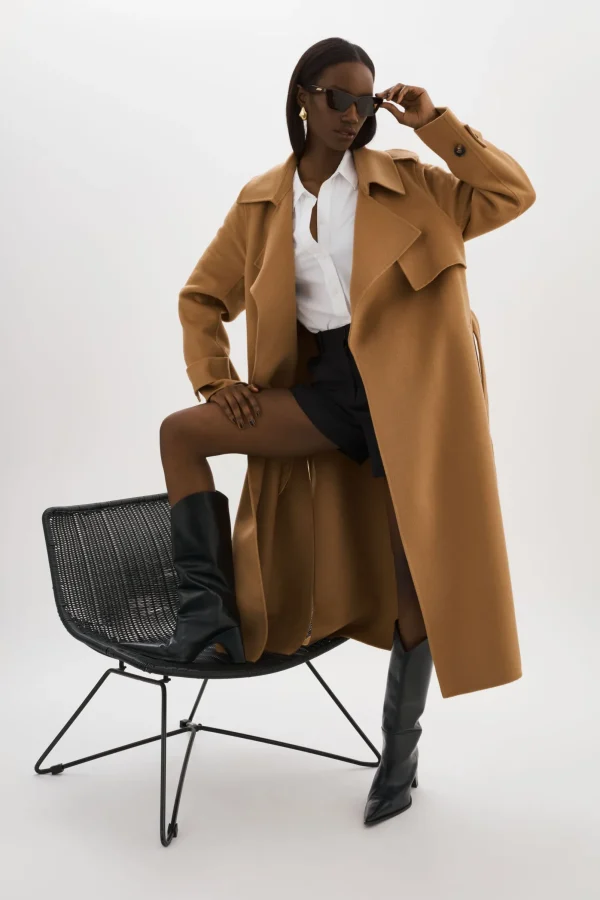 LAMARQUE Coats&Jackets | MARGARET | Wool Trench Coat Camel
