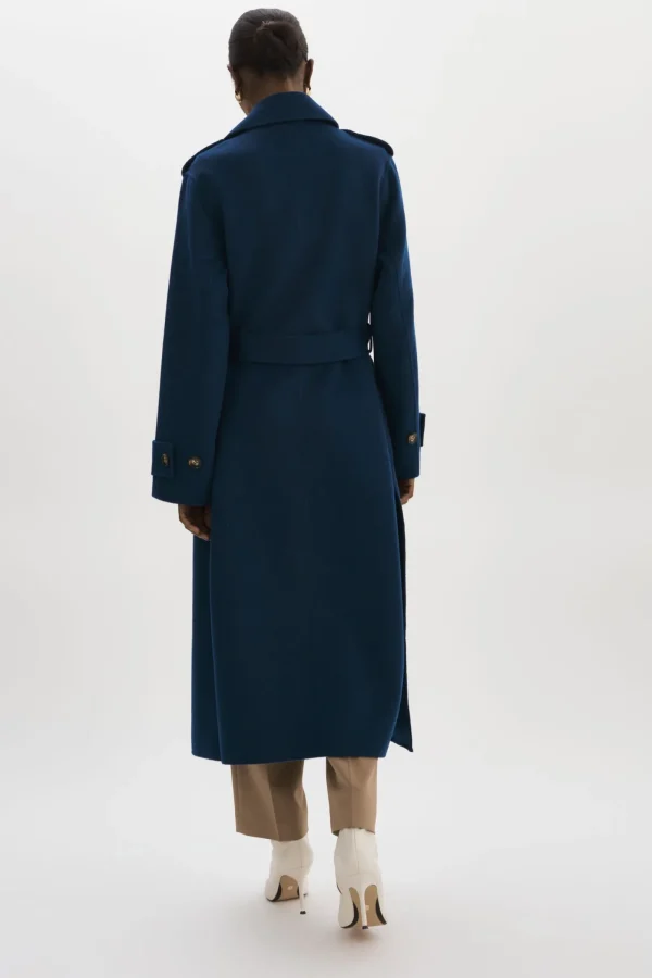 LAMARQUE Coats&Jackets | MARGARET | Wool Trench Coat Midnight Blue