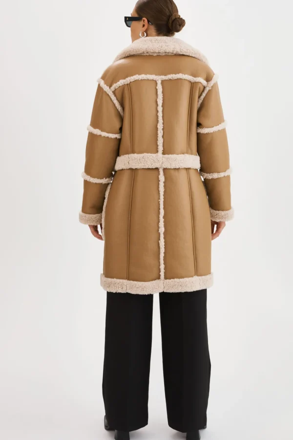 LAMARQUE Coats&Jackets | MARIANE | Detachable Faux Shearling Coat Biscuit