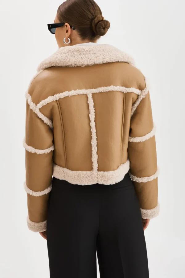 LAMARQUE Coats&Jackets | MARIANE | Detachable Faux Shearling Coat Biscuit