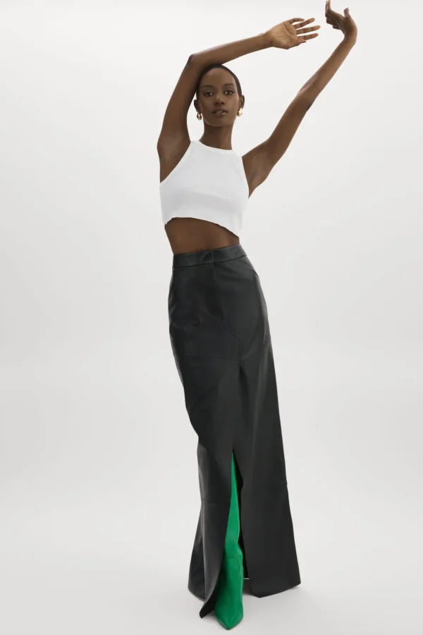 LAMARQUE Skirts | MARIETTE | Leather Maxi Skirt Black