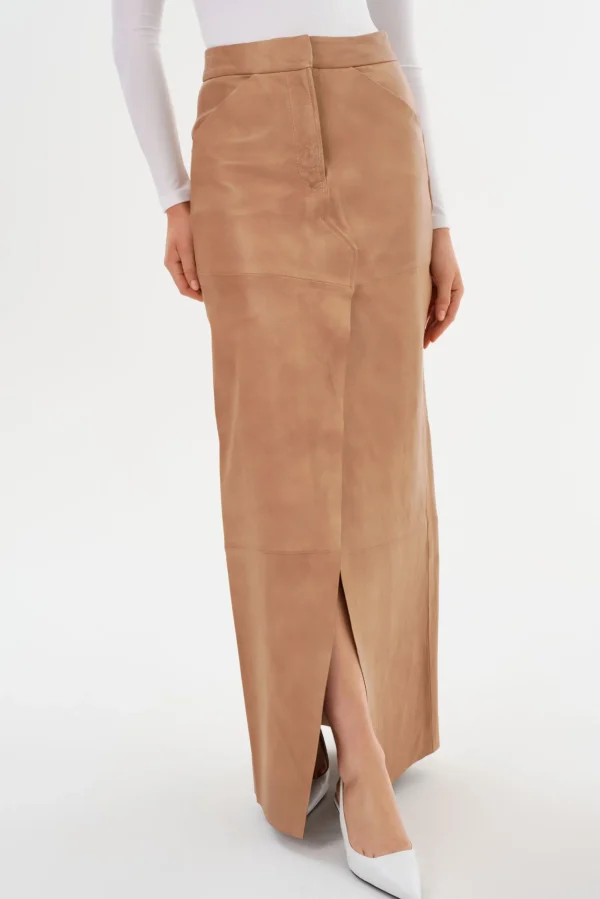 LAMARQUE Skirts | MARIETTE | Leather Maxi Skirt Camel