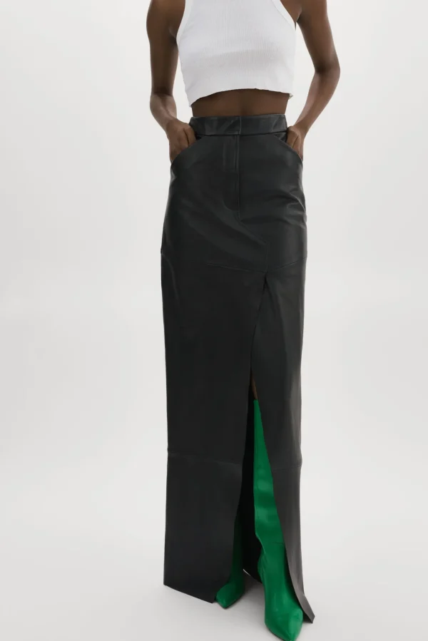 LAMARQUE Skirts | MARIETTE | Leather Maxi Skirt Black