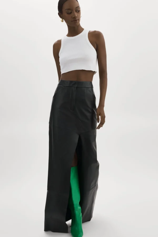 LAMARQUE Skirts | MARIETTE | Leather Maxi Skirt Black