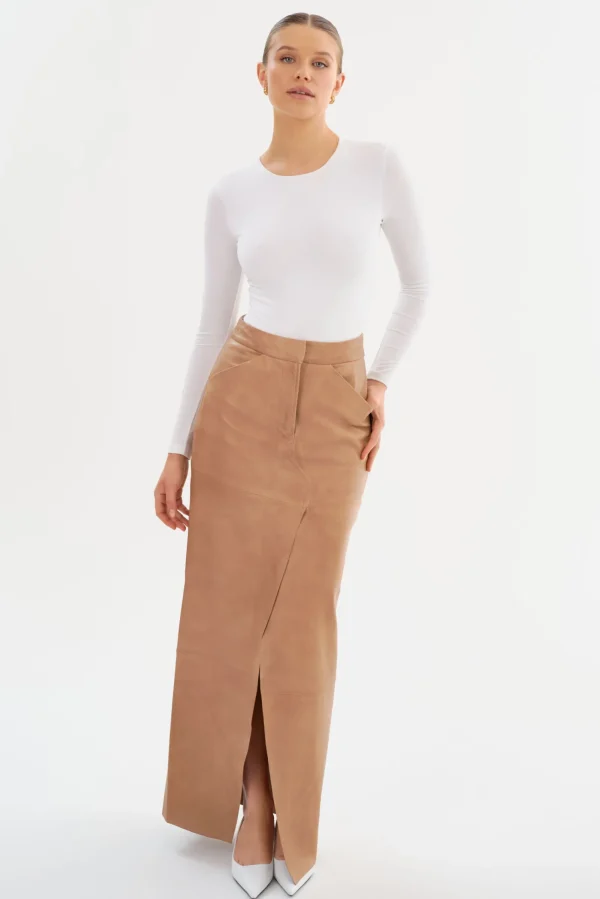 LAMARQUE Skirts | MARIETTE | Leather Maxi Skirt Camel
