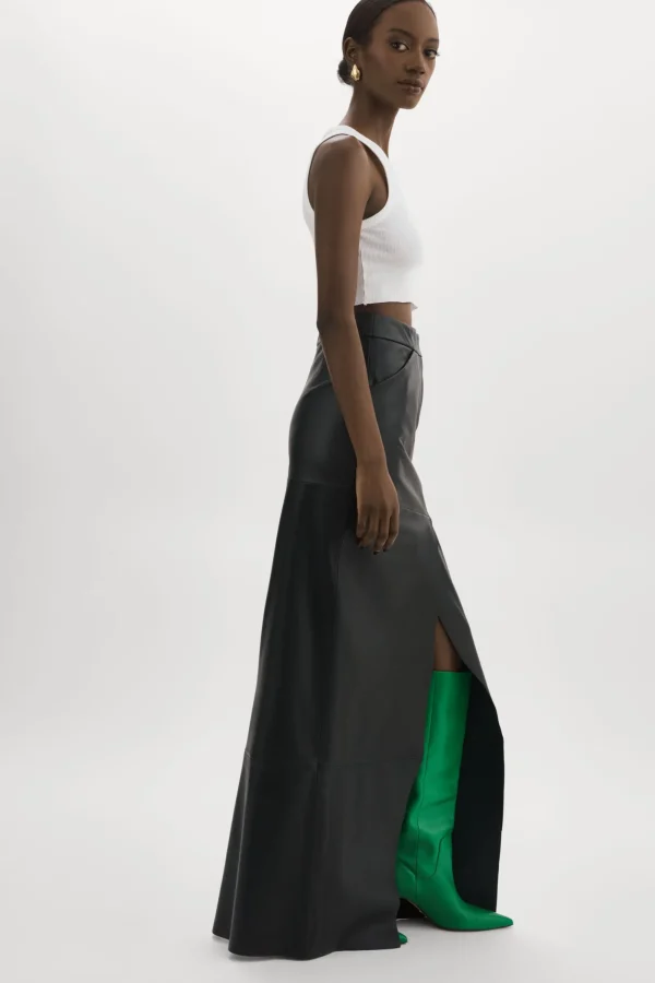 LAMARQUE Skirts | MARIETTE | Leather Maxi Skirt Black
