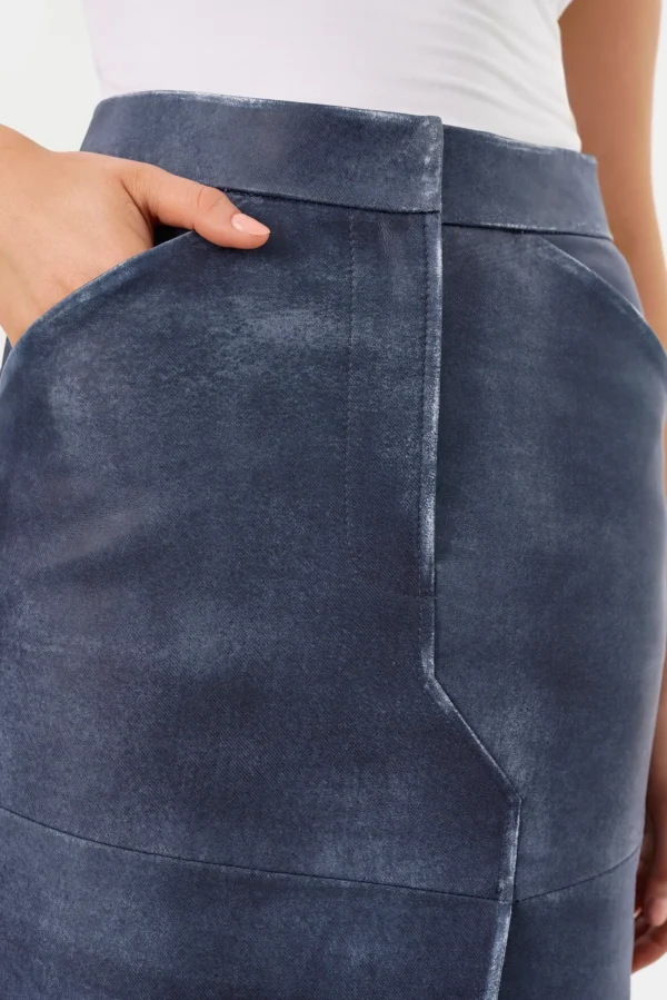 LAMARQUE Skirts | MARIETTE | Leather Maxi Skirt Dark Indigo