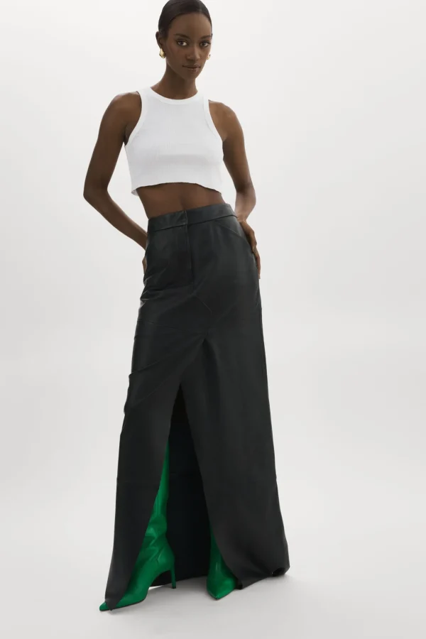 LAMARQUE Skirts | MARIETTE | Leather Maxi Skirt Black