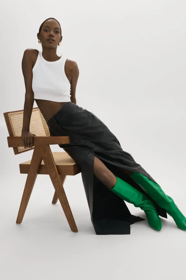 LAMARQUE Skirts | MARIETTE | Leather Maxi Skirt Black