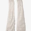 LAMARQUE Accessories | MARILYN | Faux Leather And Tulle Gloves Bone