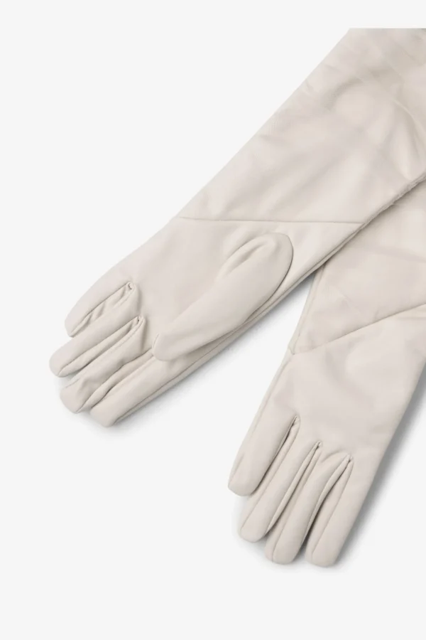 LAMARQUE Accessories | MARILYN | Faux Leather And Tulle Gloves Bone