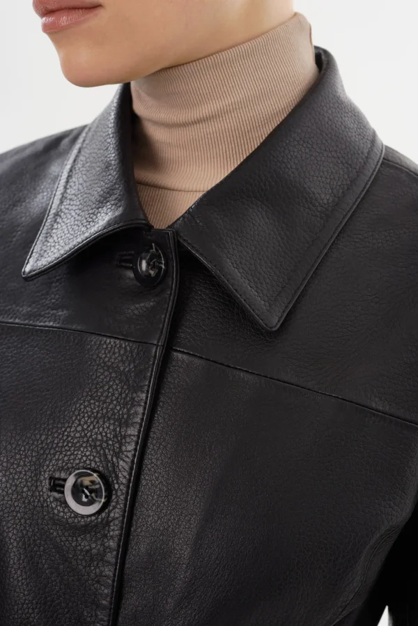 LAMARQUE Coats&Jackets | Leather Jackets | MARLOWE | Leather Trench Coat Black
