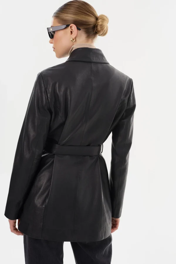 LAMARQUE Coats&Jackets | Leather Jackets | MARLOWE | Leather Trench Coat Black