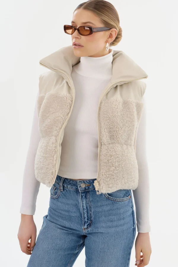 LAMARQUE Coats&Jackets | MELICIA | Reversible Puffer Vest Bone/Ecru