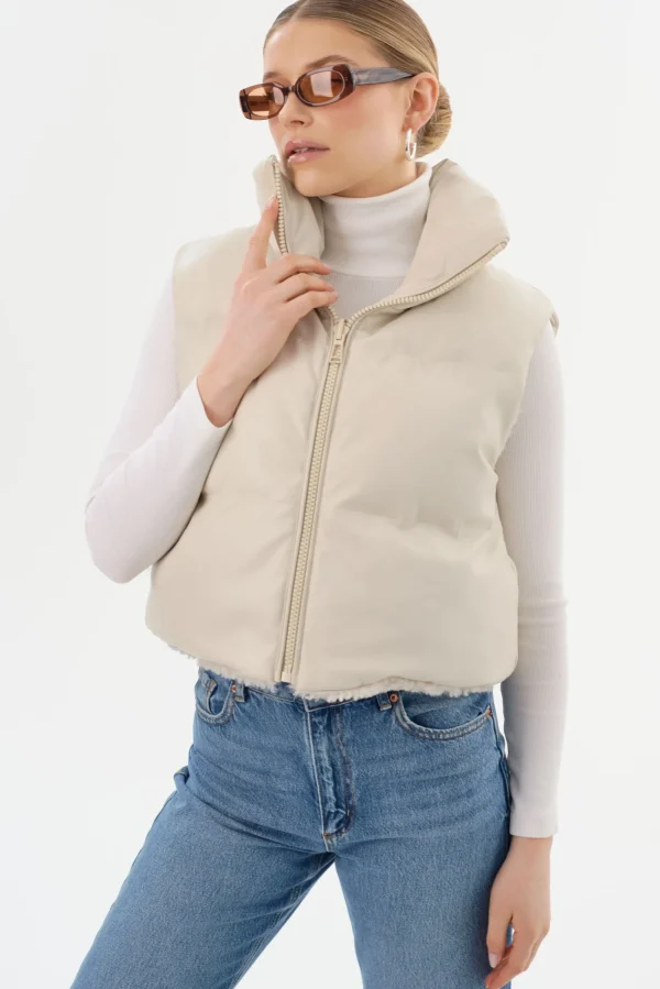 LAMARQUE Coats&Jackets | MELICIA | Reversible Puffer Vest Bone/Ecru