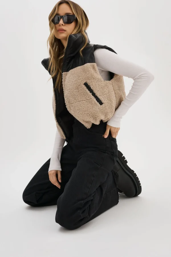 LAMARQUE Coats&Jackets | MELICIA | Reversible Puffer Vest Black/Ecru