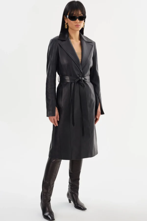 LAMARQUE Leather Jackets | MIRANDA | Leather Trench Coat Black