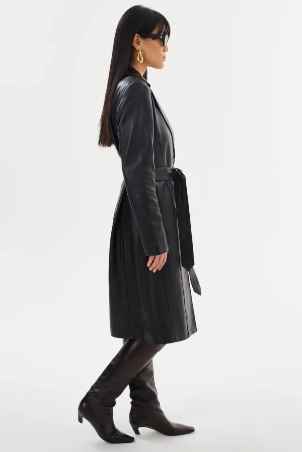 LAMARQUE Leather Jackets | MIRANDA | Leather Trench Coat Black