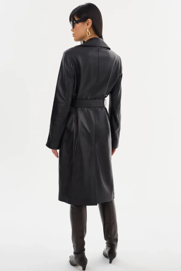 LAMARQUE Leather Jackets | MIRANDA | Leather Trench Coat Black
