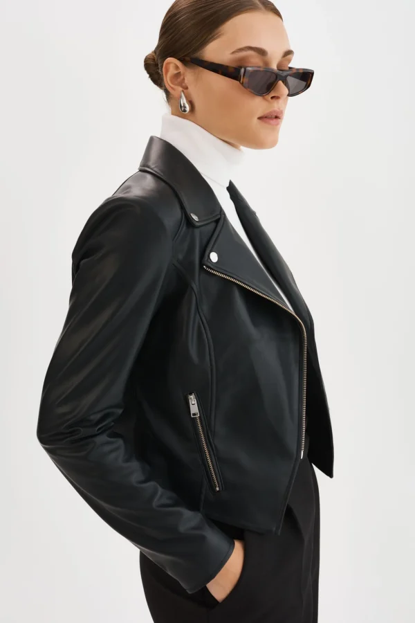 LAMARQUE Leather Jackets | MONICA | Faux Leather Jacket Black