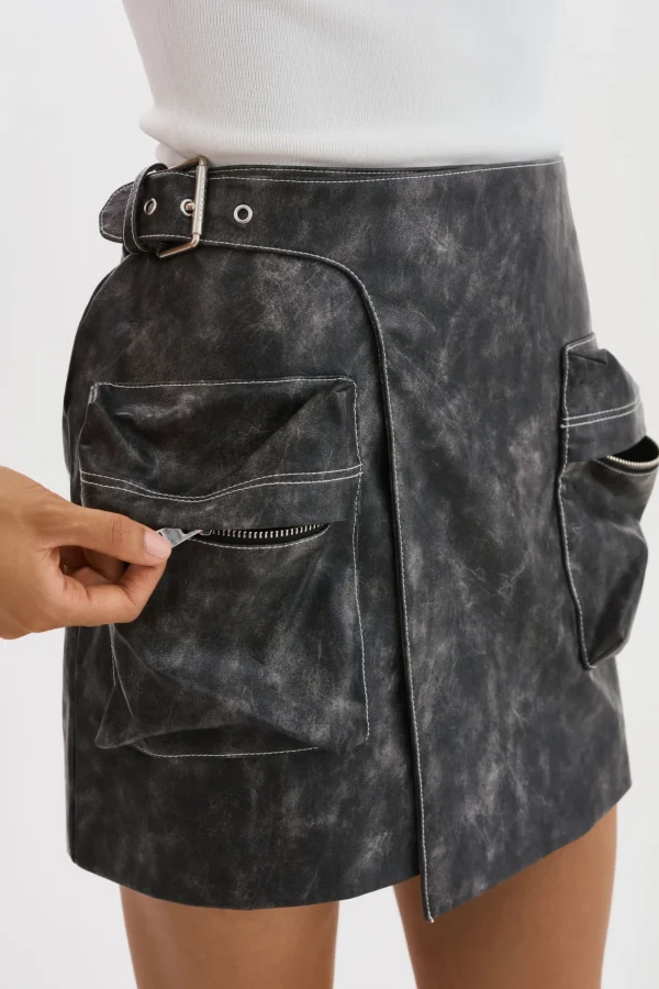 LAMARQUE Skirts | NAKIA | Faux Leather Cargo Skirt Vintage Black