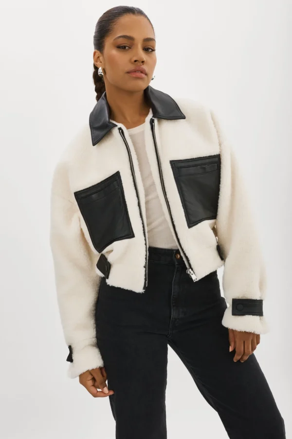 LAMARQUE Coats&Jackets | NOLA | Sherpa Jacket Off White