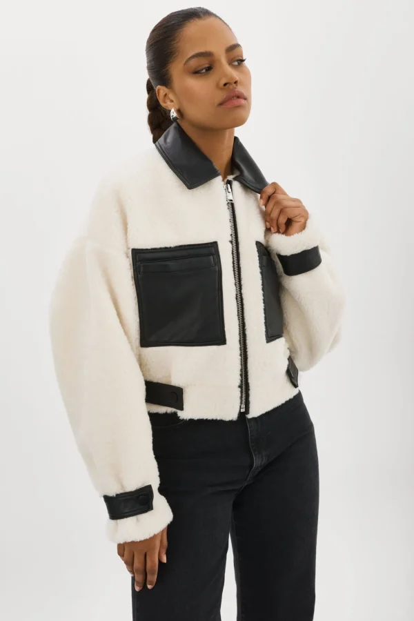 LAMARQUE Coats&Jackets | NOLA | Sherpa Jacket Off White