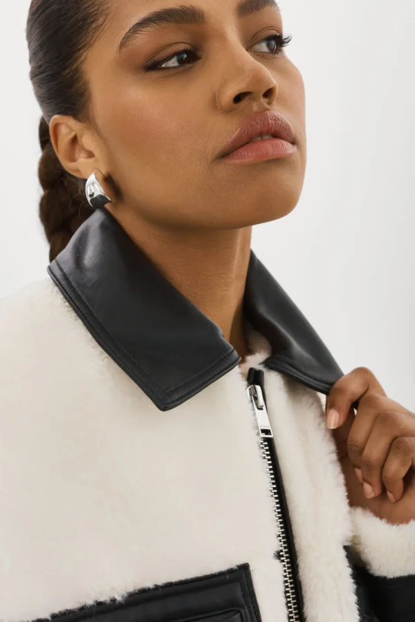 LAMARQUE Coats&Jackets | NOLA | Sherpa Jacket Off White