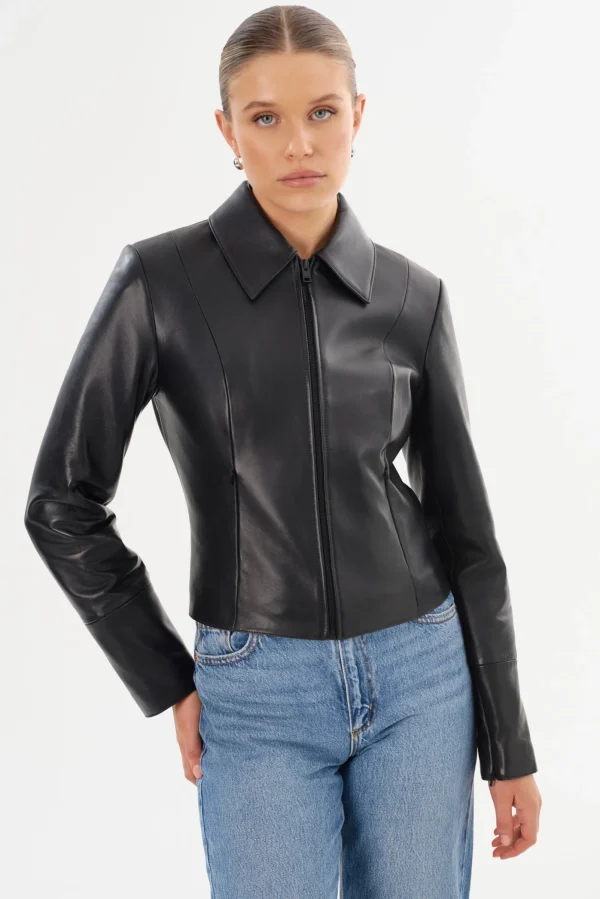 LAMARQUE Leather Jackets | OCEANA | Fitted Leather Jacket Black