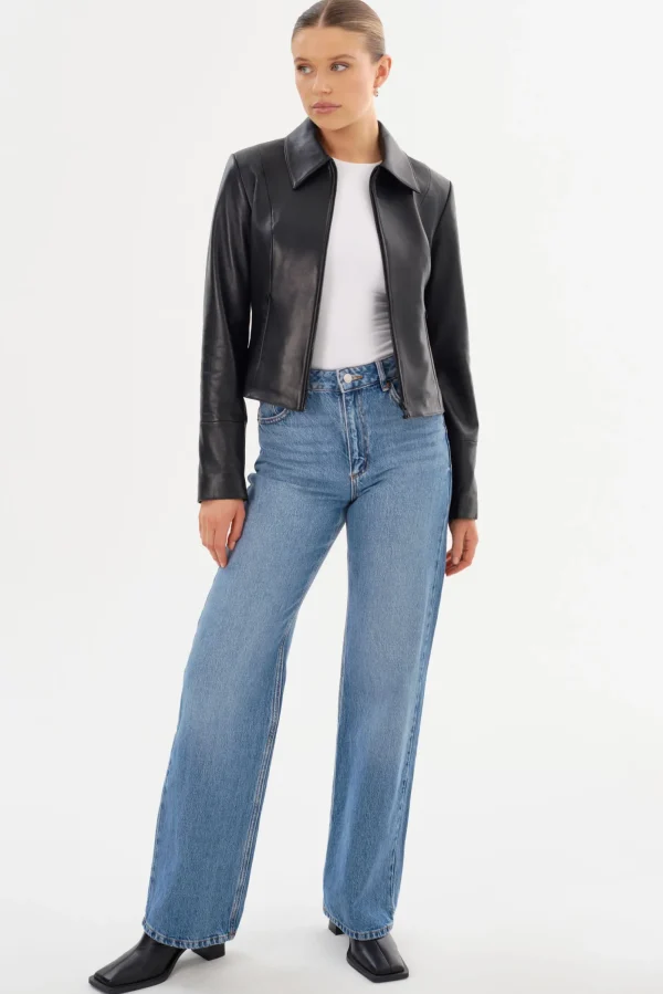 LAMARQUE Leather Jackets | OCEANA | Fitted Leather Jacket Black