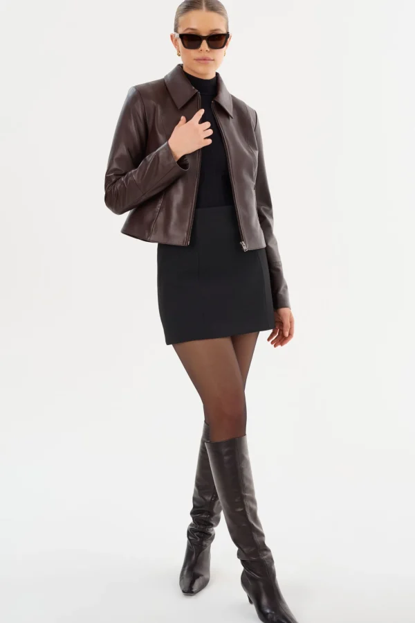 LAMARQUE Leather Jackets | OCEANA | Fitted Leather Jacket Mahogany
